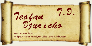 Teofan Đuričko vizit kartica